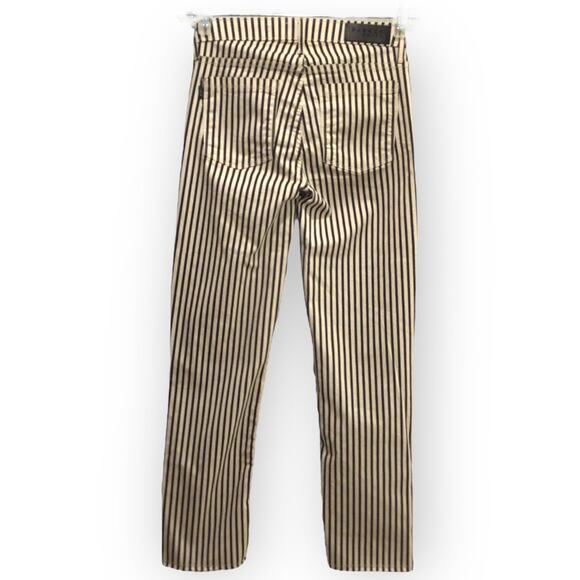 Parker Smith Straight leg Black Stripe Jeans Raw Edge Hem size 25 - Picture 3 of 8